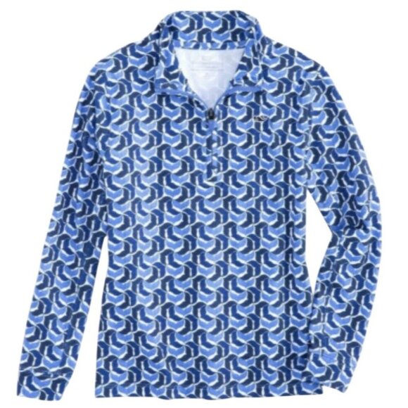 VINEYARD VINES GIRLS PERFORMANCE WHALE TAIL 1/4 ZIP - Picture 1 of 9